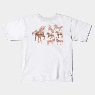 Sparkling rose gold unicorns Kids T-Shirt